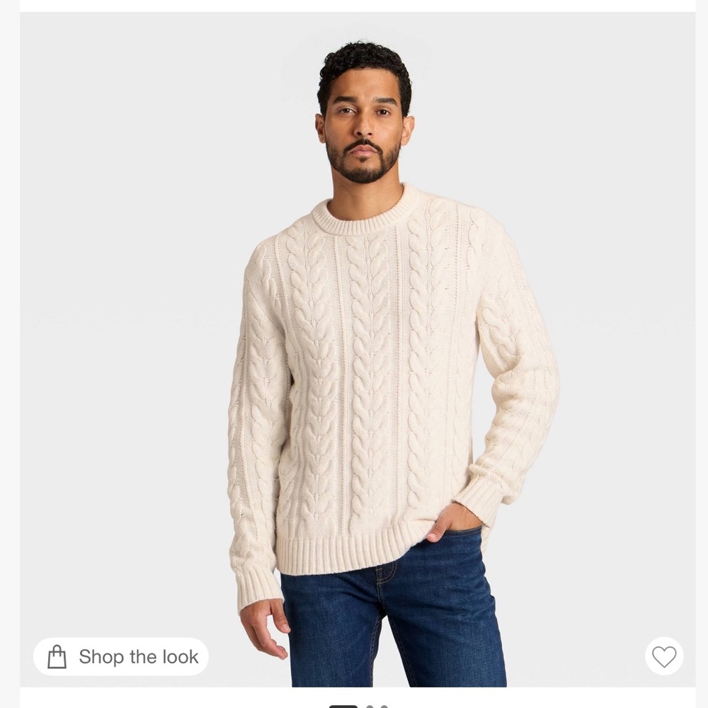 💫 New Goodfellow & Co Men's Crewneck Sweater - Cream
